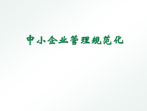 中小企业管理规范化培训教材