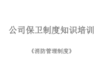 公司保卫制度知识培训