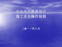 安全操作规程培训资料