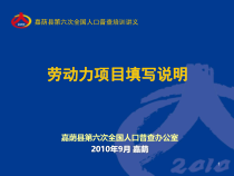 嘉荫县第六次全国人口普查培训讲义：普查表填写说明(劳动力部分)