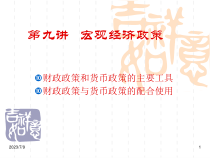 第九讲 宏观经济政策