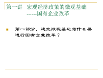 《宏观经济政策分析》之国有企业改革-中央财经大学
