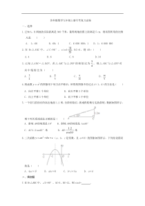 苏科版数学九年级上册月考复习试卷08（含答案）