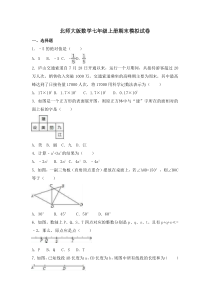 北师大版数学七年级上册期末模拟试卷四（含答案）