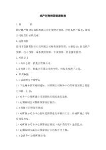 地产财务预算管理制度