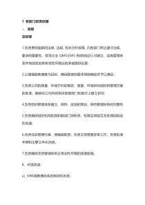 各部门质量环境管理职责权限