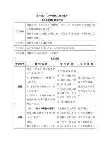 第一课《中学时代——少年有梦》教案2-七年级上册道德与法治部编人教版