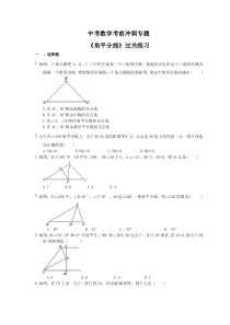 中考数学考前冲刺专题《角平分线》过关练习（含答案）