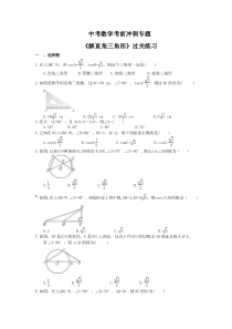 中考数学考前冲刺专题《解直角三角形》过关练习（含答案）