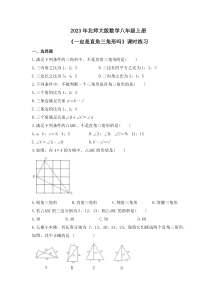 2023年北师大版数学八年级上册《一定是直角三角形吗》课时练习（含答案）