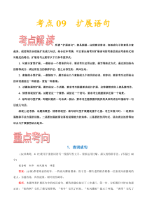 (通用版)高考语文一轮复习考点过关练习考点09扩展语句(含详解)