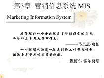 市场营销 第三章 营销信息系统MIS