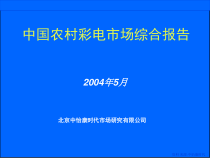 中国农村彩电市场综合报告