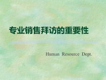 专业销售拜访的重要性