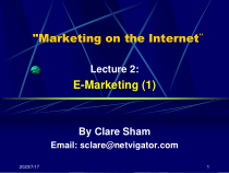 “在Internet”Lecture 2的营销：(1)