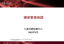 某印刷包装中心绩效管理培训