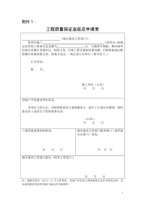 (合肥)工程质量保证金返还申请表(房地产开发项目)