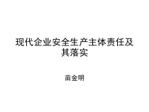 现代企业安全生产主体责任及其落实