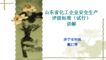山东省化工企业安全生产评级标准