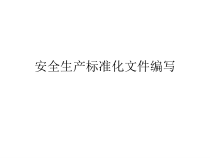 安全生产标准化文件编写培训教材