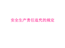 安全生产责任追究的规定概论