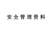 安全管理资料(换灯片)