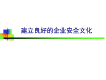 安全文化建设与传统安全生产管理讲义