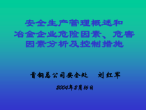 冶金安全生产、危险危害因素分析及控制讲稿