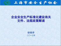 企业安全生产标准化建设有关文件、法规政策解读(复)XXXX