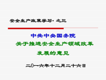 关于推进安全生产领域改革发展的意见
