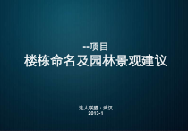 XXXX年武汉光谷住宅项目楼栋命名和园林景观建议_51p_总