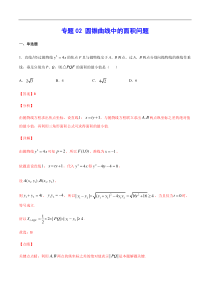 (新高考)高考数学二轮精品复习专题02《圆锥曲线中的面积问题》(解析版)