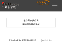 某家具公司国际职位评估系统概述