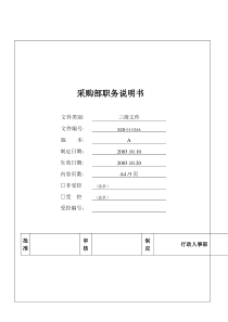 采购部职务说明书