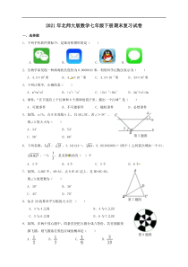 北师大版数学七年级下册期末复习试卷五（含答案）