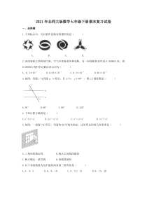 北师大版数学七年级下册期末复习试卷六（含答案）