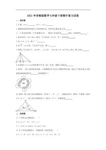 苏教版数学七年级下册期中复习试卷三（含答案）