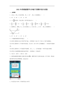 苏教版数学七年级下册期中复习试卷八（含答案）