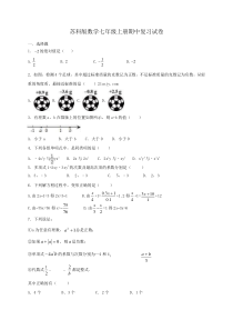 苏科版数学七年级上册期中复习试卷04（含答案）
