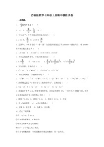 苏科版数学七年级上册期中模拟试卷04（含答案）
