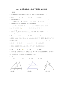 苏科版数学七年级下册期末复习试卷七（含答案）