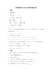 苏科版数学七年级上册期中模拟试卷10（含答案）