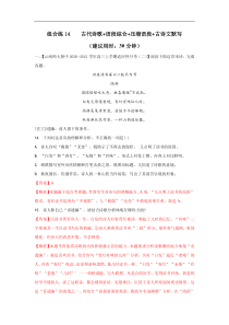 (新高考)高考语文三轮冲刺组合练14 古代诗歌+语段综合+压缩语段+古诗文默写（解析版）