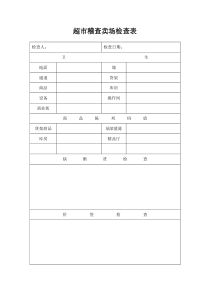 超市稽查卖场检查表模板