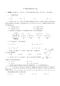 (河南版)2022年中考数学模拟练习卷01（含答案）