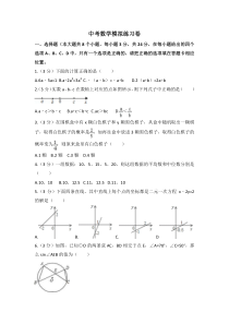 (通用版)2022年中考数学模拟练习卷11（含答案）