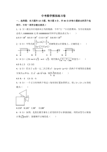 (通用版)2022年中考数学模拟练习卷19（含答案）