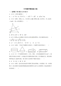 (通用版)2022年中考数学模拟练习卷23（含答案）