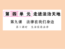 第九课《法律在我们身边——生活需要法律》PPT课件1-七年级下册道德与法治部编人教版
