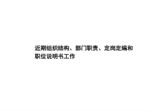 某公司部门职责定岗定编和职位说明书工作